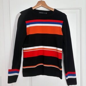 Karen Millen Colorblock Knit Jumper Striped - Black, Red, Orange, Blue, size L